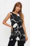 Truedames Bns Boat Neck Shark Bite Tank Tunic In Black