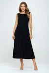 Truedames Bns Boat Nk Long Tank Dress In Black