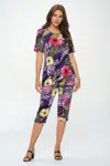 Truedames Bns Capri Pants Set In Purple