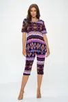 Truedames Matching Capri Pant Set In Plus Size In Purple