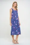 Truedames Bns Print Long Tank Dress In Blue
