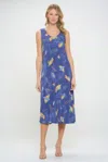 Truedames Bns Print Long Tank Dress In Blue
