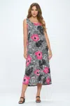 Truedames Bns Print Long Tank Dress In Gray