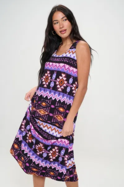 Truedames Bns Print Long Tank Dress In Multi