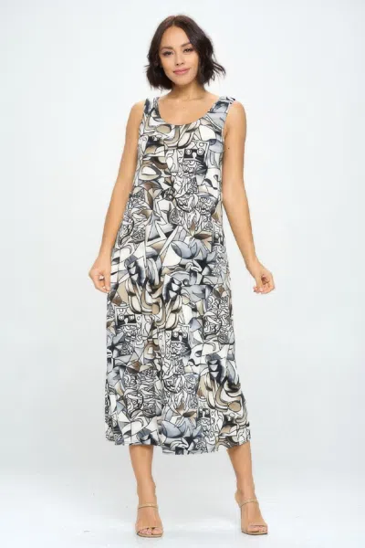Truedames Bns Print Long Tank Dress In Multi