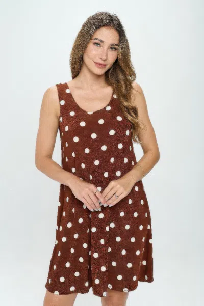 Truedames Bns Print Missy Tank Dress In Brown