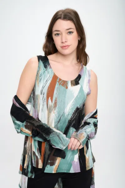 Truedames Bns Print Sleeveless Tank Top In Blue