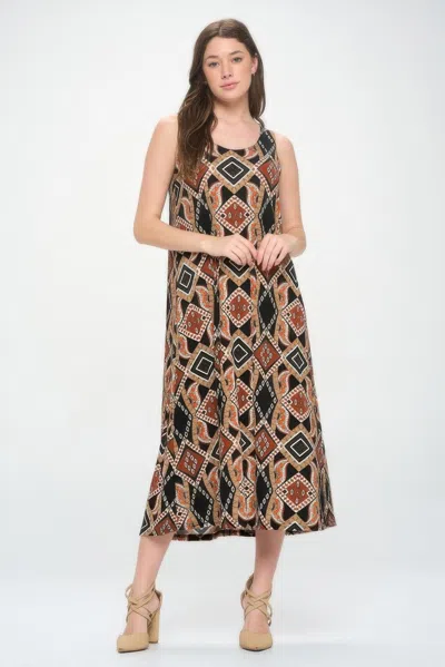 Truedames Bns Print Tank Long Dress In Multi