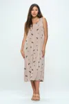 Truedames Bns Print Tank Long Dress In Gray