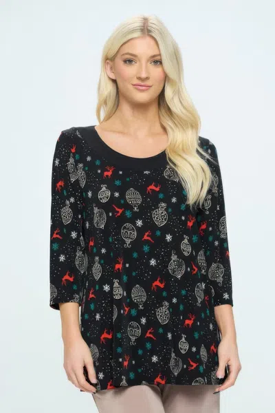 Truedames Bns Relaxed Neck Line Contrast Tunic In Multi