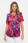 Truedames Bns Rounded Bottom Tunic Top In Purple