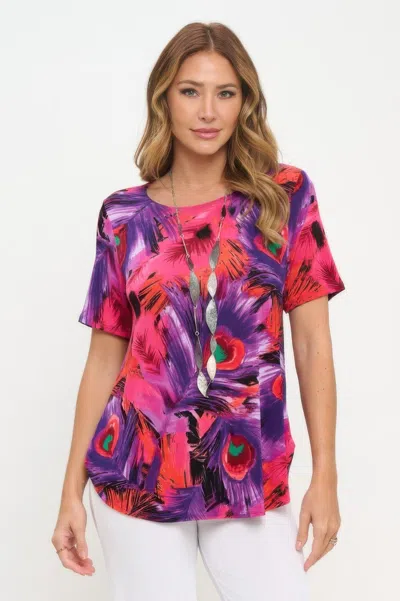 Truedames Bns Rounded Bottom Tunic Top In Purple
