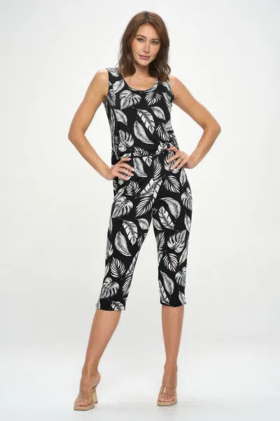 Truedames Bns Tank Capri Pants Set In Black