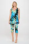 Truedames Bns Tank Capri Pants Set In Blue