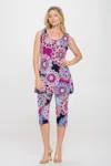 Truedames Bns Tank Capri Pants Set In Multi
