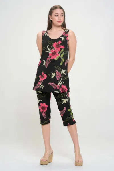 Truedames Bns Tank Capri Pants Set In Multi