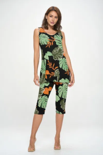 Truedames Bns Tank Capri Pants Set In Multi