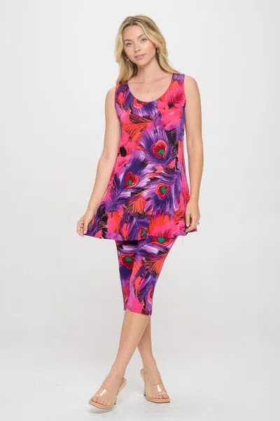 Truedames Bns Tank Capri Pants Set In Purple