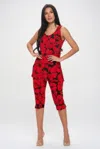 Truedames Bns Tank Capri Pants Set In Red