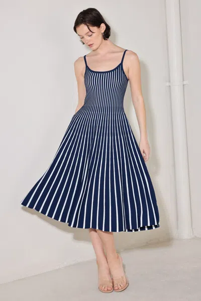 Truedames Boardwalk Beauty Sweater Midi Dress In Blue