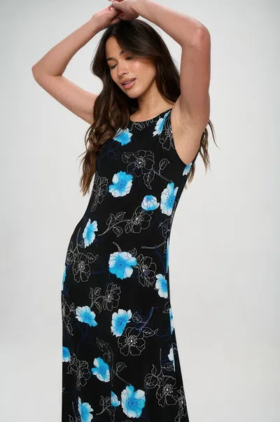 Truedames Boat Neck Sleeveless Long Dress In Multi