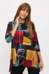 Truedames Boat Neckline Tunic In Multi