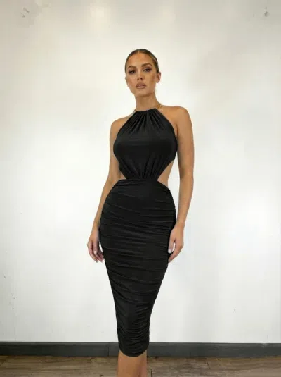 Truedames Bodycon Midi Dress, Gold Tone Is Visible At Neck In Black