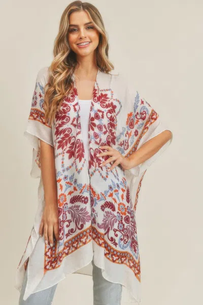 Truedames Bohemian Print Kimono In Animal Print