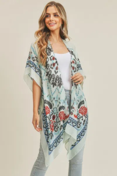 Truedames Bohemian Print Kimono In Blue