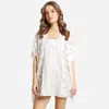 Truedames Boho Floral Embroidered Poncho Dress In White