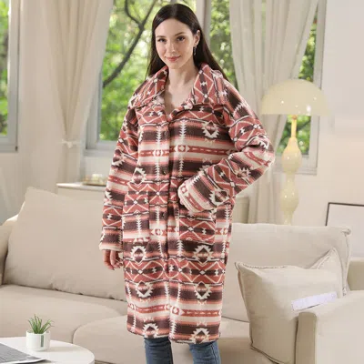 Truedames Boho Oversized Sherpa Jacket In Pink