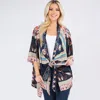 Truedames Boho Paisley Patchwork Pattern Kimono Wrap Poncho In Multi