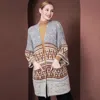 Truedames Boho Patterned Poncho In Brown