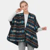 Truedames Boho Patterned Poncho In Multi