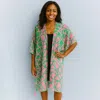 Truedames Bold Geometric Pattern Tassel Detail Open Front Kimono Poncho In Gray