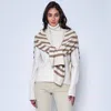 Truedames Bold Striped Shawl In Brown