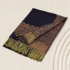 Truedames Border Pashmina Scarf Shawl With Fringe In Blue