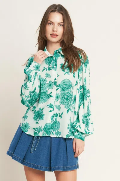Truedames Botanical Pop Woven Top In Multi