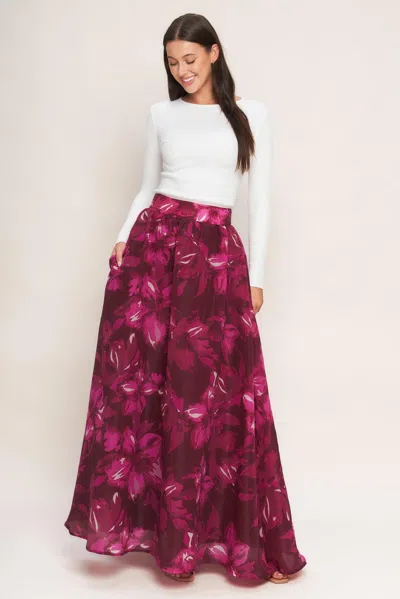 Truedames Bouquet No.9 Woven Maxi Full Skirt In White