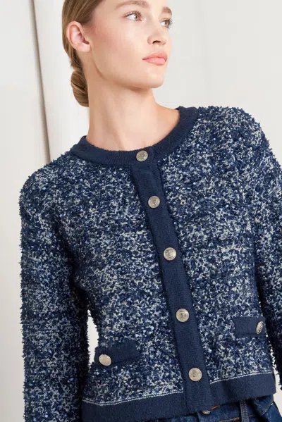 Truedames Boutique Glance Sweater Knit Cardigan In Blue