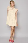 Truedames Bow Print Ruffled Cap Sleeve Mini Dress In Multi