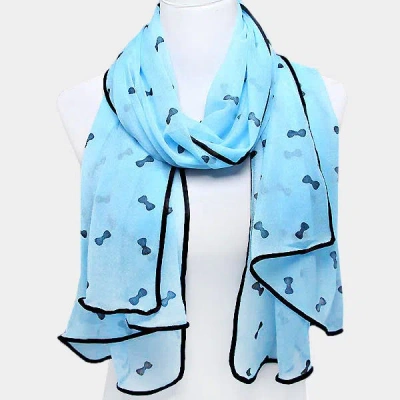 Truedames Bow Print Scarf In Pink