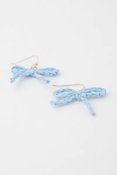 Truedames Braided Ribbon Stud Earrings In Blue