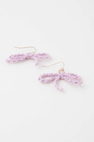 Truedames Braided Ribbon Stud Earrings In Purple