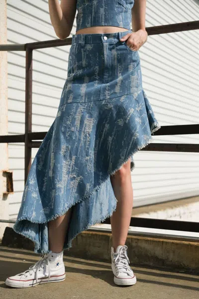 Truedames Breezy Adoration Denim Skirt In Blue