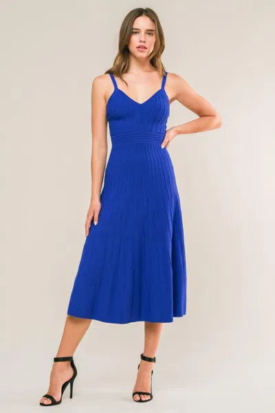 Truedames Breezy Walks Knit Midi Dress In Blue