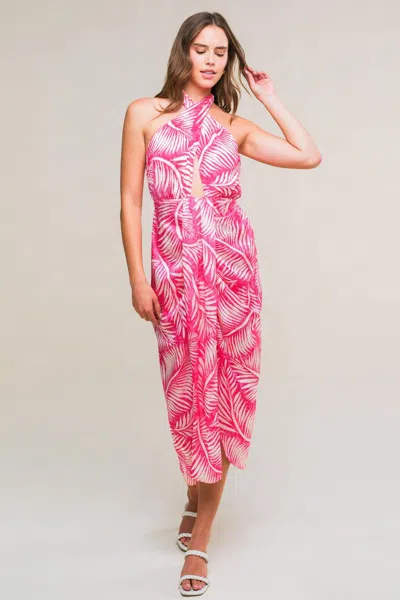 Truedames Breezy Walks Midi Dress In Pink