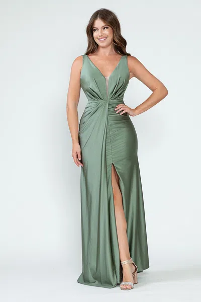 Truedames Bridesmaid Dress V-neck Ruched Red Carpet Gown In Multi