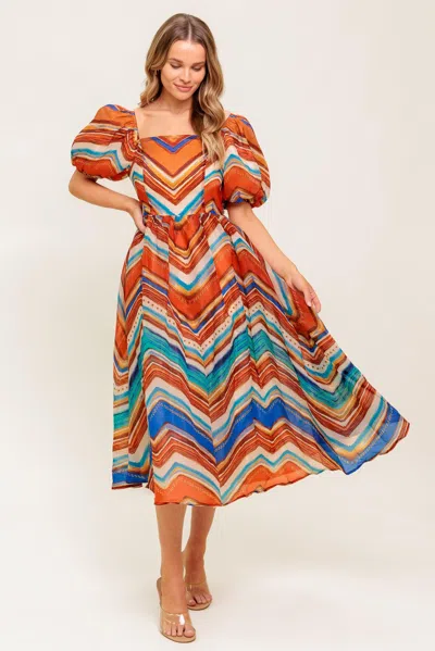 Truedames Bright Personality Woven Midi Dress In Multi
