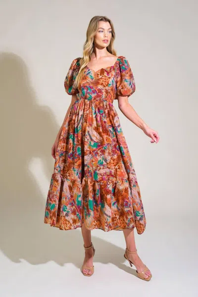 Truedames Bring Us Back Woven Midi Dress In Multi
